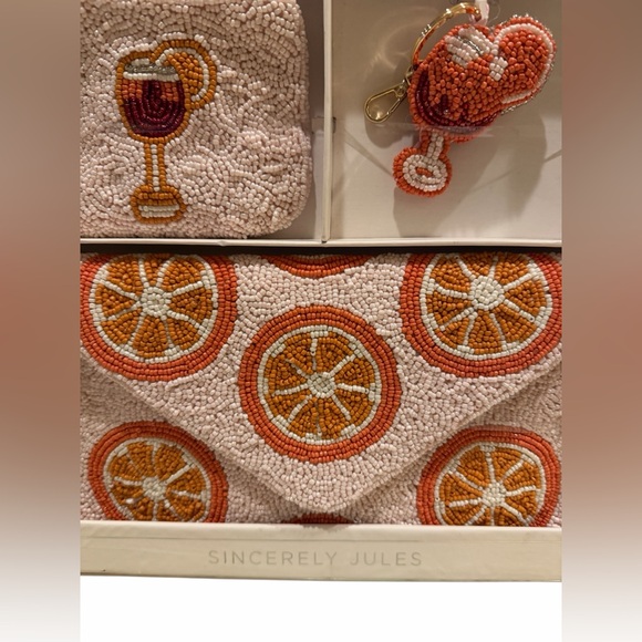 Sincerely Jules Citrus Beaded Clutch Set in Orange and Pink - Picture 2 of 6